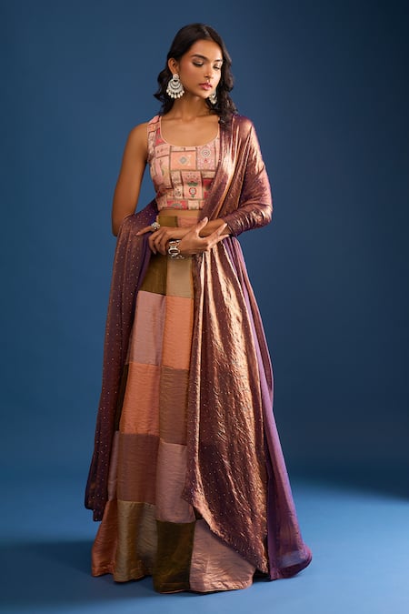 Samyukta Singhania Multi Color Brocade Lehenga Set 