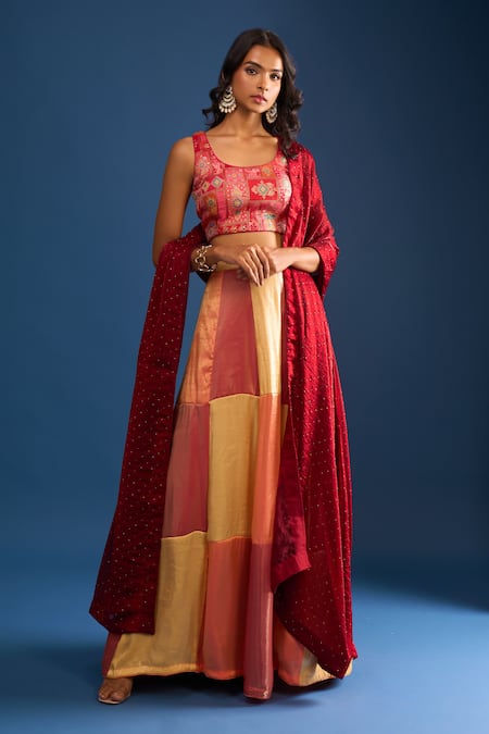 Samyukta Singhania Multi Color Brocade Lehenga Set 