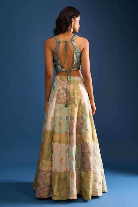 Naintara Bajaj Multi Color Brocade Lehenga Set 