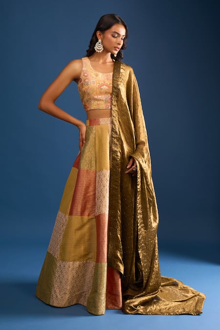 Samyukta Singhania Multi Color Brocade Lehenga Set 