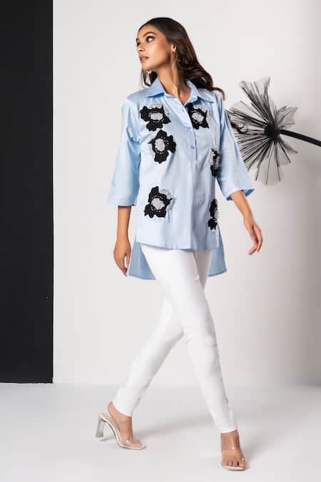 That Thing You Love Jardin Fleur Sky Blue Shirt 