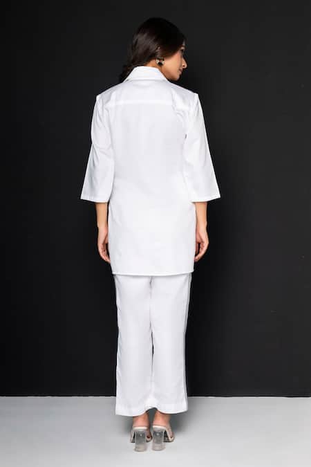 That Thing You Love Jardin Fleur White Shirt & Pant Set 