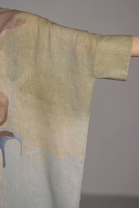 Buy_Clos_Round Neck Pastel Blue And Green Designer Dress _Online_at_Aza_Fashions