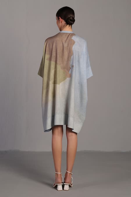 Shop_Clos_Round Neck Pastel Blue And Green Designer Dress _at_Aza_Fashions