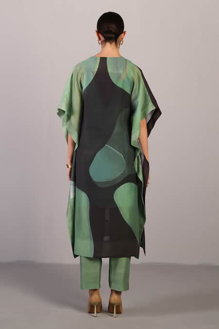 Clos Designer Abstract Kaftan & Pant Set 