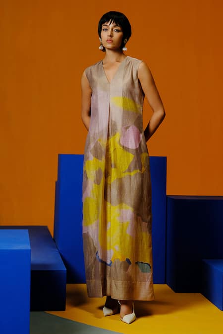 Clos Designer Linen Silk Jumpsuit 