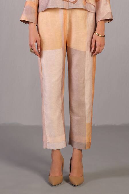 Clos Orange Linen, Silk Collared Soft Grey And Set Online at Aza Fashions Clos_Orange Linen, Silk Collared Soft Grey And Set _Online_at_Aza_Fashions