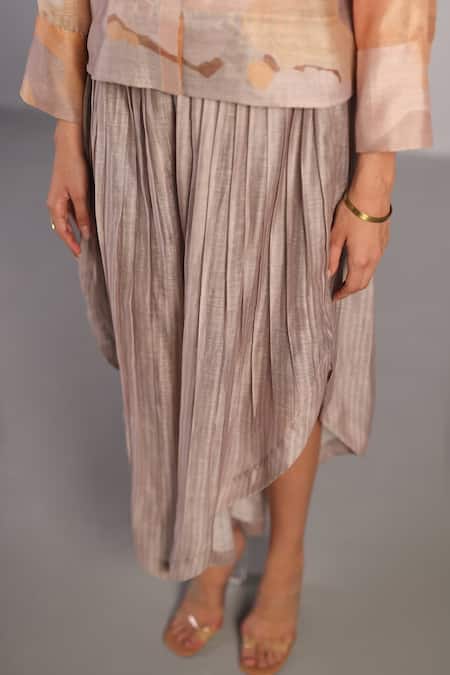 Buy Clos Orange Linen, Silk Collared Soft Grey And Designer Shirt Pant Set Online at Aza Fashions Buy_Clos_Orange Linen, Silk Collared Soft Grey And Designer Shirt Pant Set _Online_at_Aza_Fashions