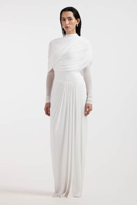 Deme By Gabriella White Open Neck Designer Valeria Dress 