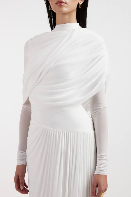 Buy_Deme By Gabriella_White Open Neck Designer Valeria Dress 