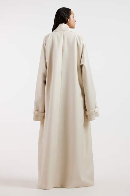 Deme By Gabriella Designer Off White Pleated Top & Pant Set 