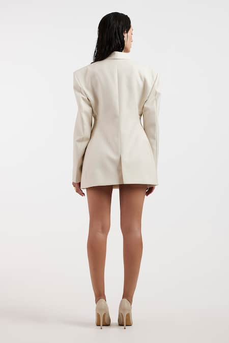 Deme By Gabriella Off White Cleo Blazer Dress 