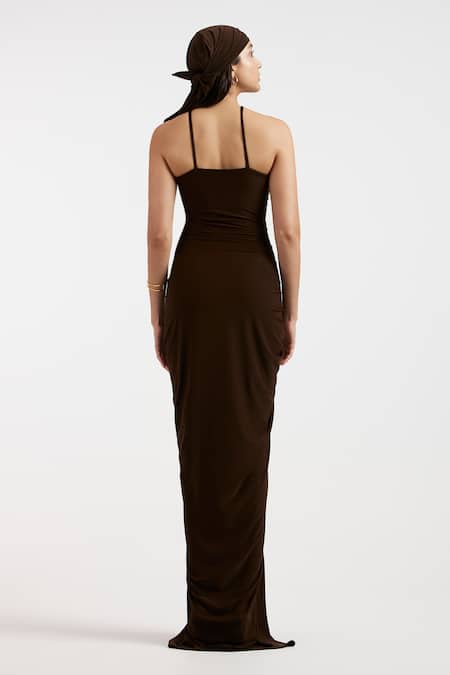 Deme By Gabriella Expresso Brown Designer Dress 