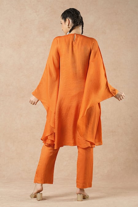 Dori & CO. Tangerine Orange Kurta & Pants Set 