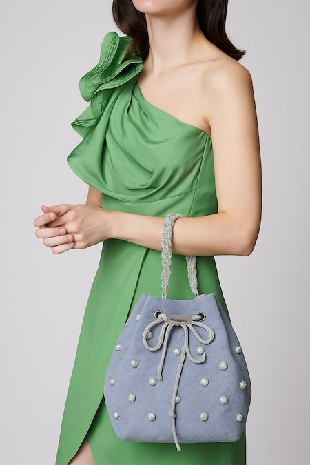 Modarta Sky Blue Denim Bucket Bag 