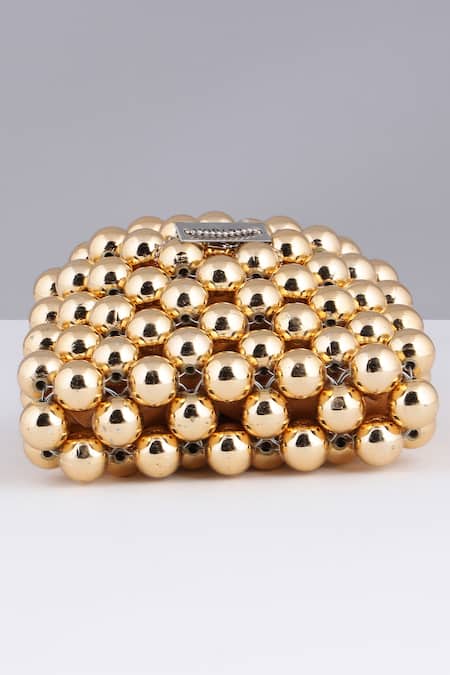 Modarta_Gold Designer Beaded Handbag _Online_at_Aza_Fashions