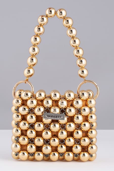 Modarta Designer Gold Beaded Handbag 