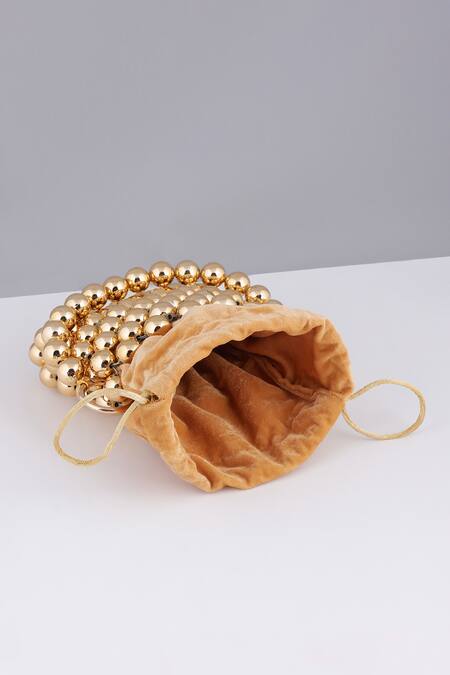 Buy_Modarta_Gold Designer Beaded Handbag 