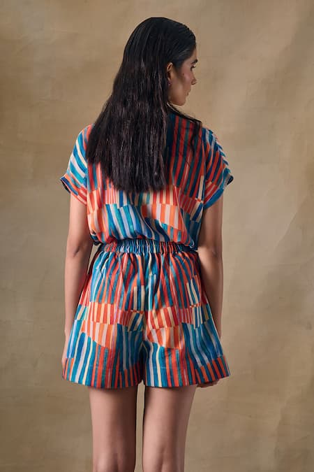 Pocketful Of Cherrie Asilah Stripe Asymmetrical Shirt 