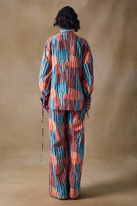 Pocketful Of Cherrie Hand Drawn Stripe Drawstring Shirt 