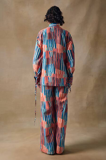 Pocketful Of Cherrie Multi Color Stripe Straight Trousers 