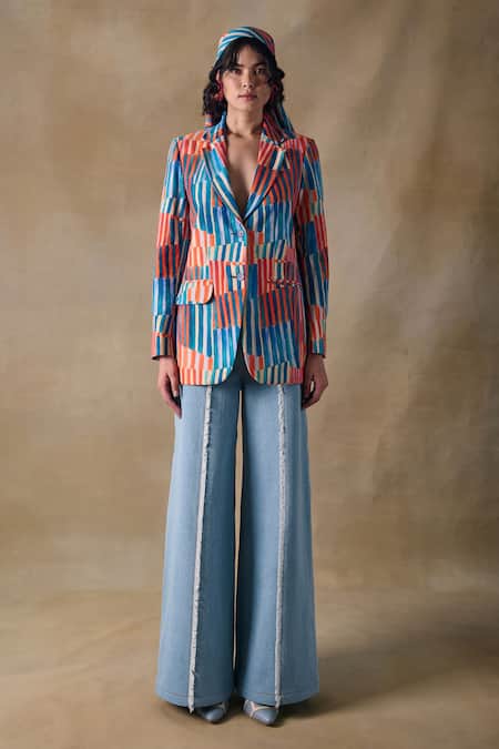 Pocketful Of Cherrie Hand Drawn Stripe Blazer