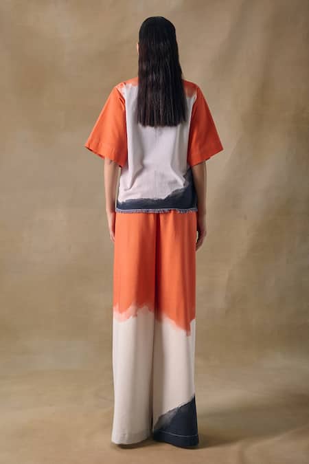 Pocketful Of Cherrie Orange Washed Kaftan Top 