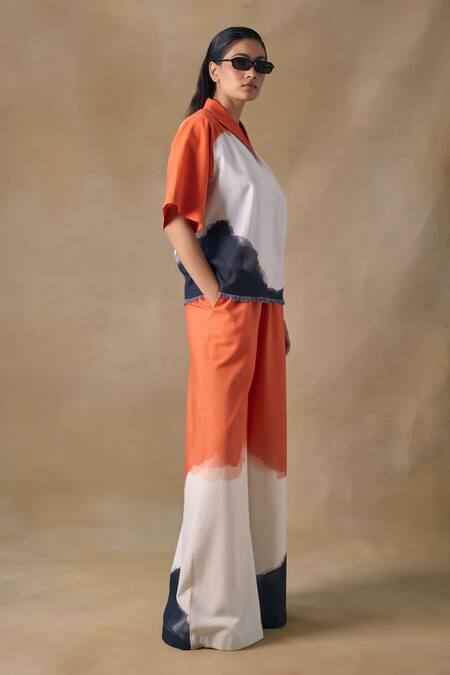 Buy_Pocketful Of Cherrie_Orange Washed Palazzo Pants _Online_at_Aza_Fashions
