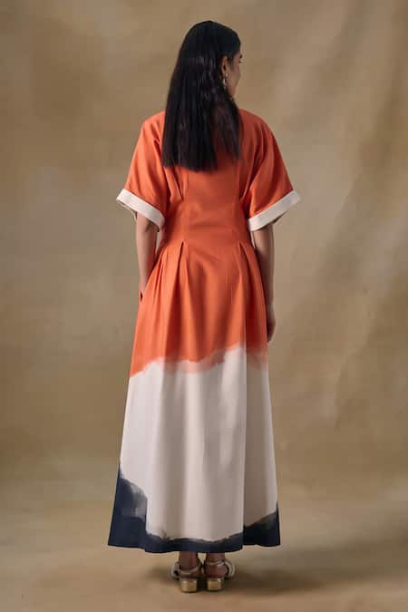 Pocketful Of Cherrie Orange Washed Kimono Dress 