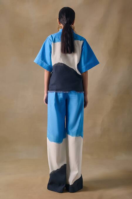 Pocketful Of Cherrie Blue Washed Straight Trousers 