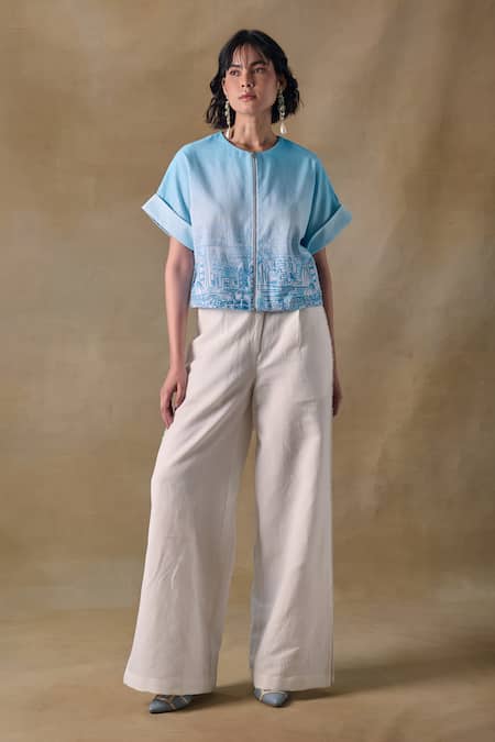 Pocketful Of Cherrie White Asilah Straight Trousers