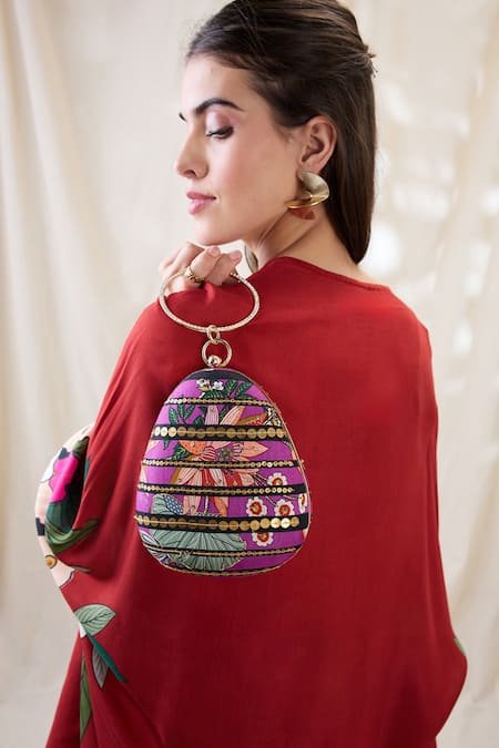 Soup By Sougat Paul Purple Embroidery Aarani Embellished Clutch Bag Online at Aza Fashions Soup By Sougat Paul_Purple Embroidery Aarani Embellished Clutch Bag _Online_at_Aza_Fashions