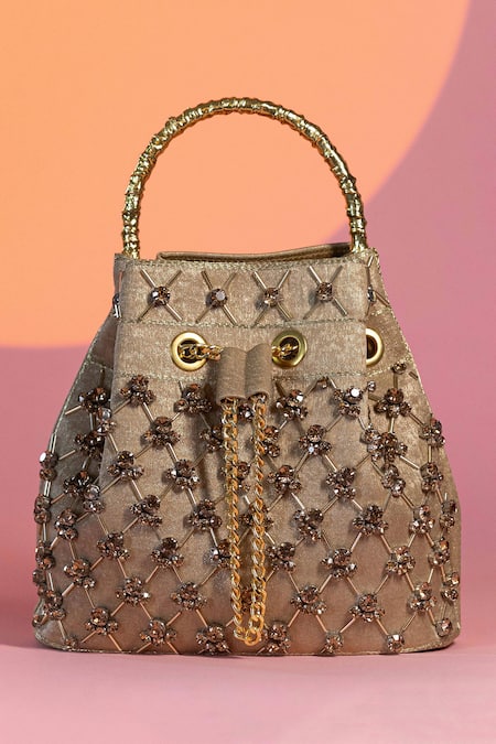 Be Chic Designer Gold Bucket Bag 