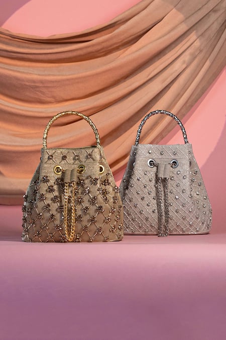 Be Chic Designer Gold Bucket Bag 