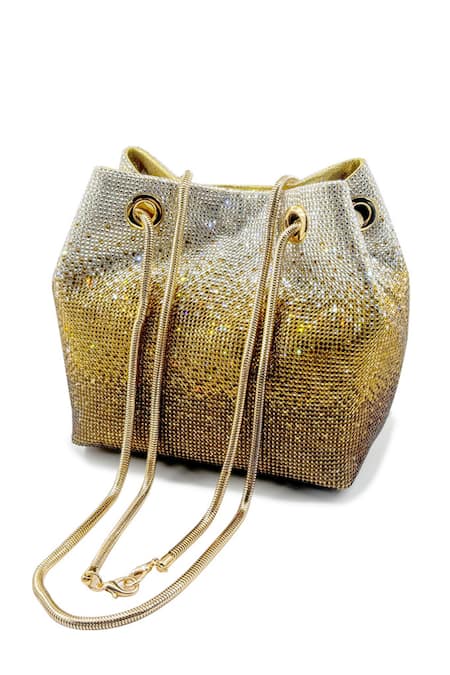 Be Chic_Gold Designer Potli Bag _Online_at_Aza_Fashions
