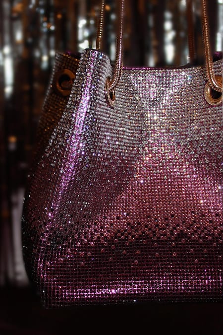 Buy_Be Chic_Purple Sequins Glory Designer Potli_Online_at_Aza_Fashions