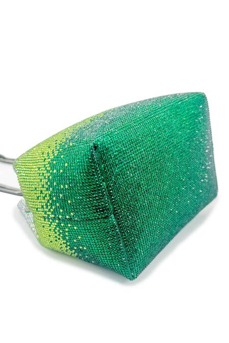 Buy_Be Chic_Green Rhinestones Glory Designer Potli _Online_at_Aza_Fashions