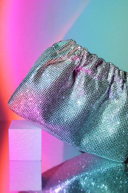 Shop_Be Chic_Silver Crystals Chic Potli Bag 