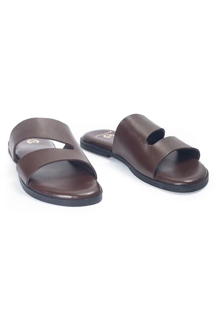 Domani Brown Leather Azura Slippers
