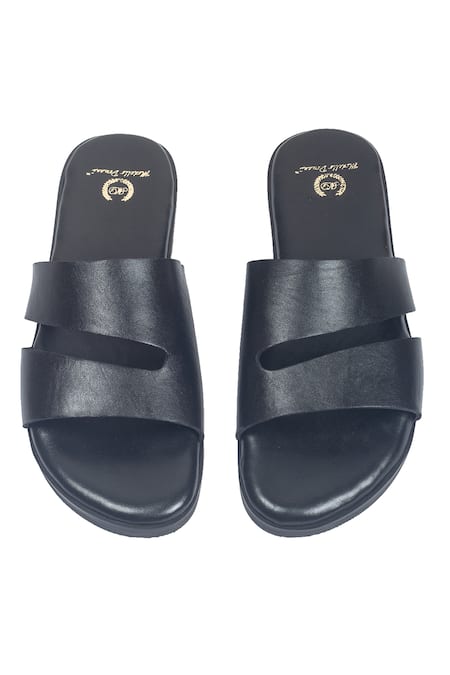 Domani Azura Designer Black Slippers 