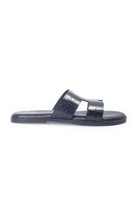 Domani_Black Hades Designer Slippers _Online_at_Aza_Fashions