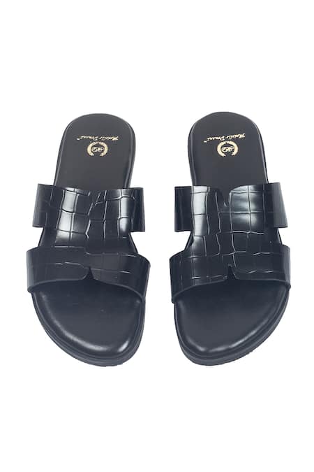 Domani Hades Designer Black Slippers 