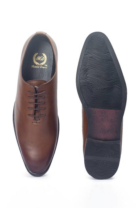 Shop_Domani_Tan Classic Wholecut Derby Shoes _Online_at_Aza_Fashions