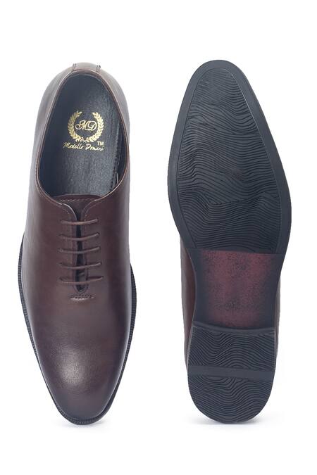 Shop_Domani_Brown Classic Wholecut Derby Shoes _Online_at_Aza_Fashions