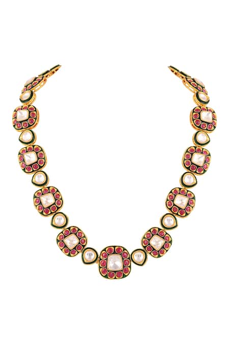 Buy Prihan Luxury Jewelry Rust Designer Necklace And Earring Set Online at Aza Fashions Buy_Prihan Luxury Jewelry_Rust Designer Necklace And Earring Set _Online_at_Aza_Fashions