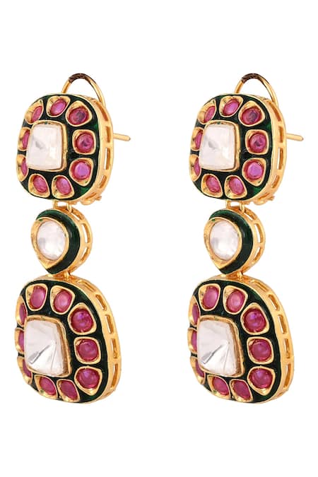 Shop Prihan Luxury Jewelry Rust Designer Necklace And Earring Set Online at Aza Fashions Shop_Prihan Luxury Jewelry_Rust Designer Necklace And Earring Set _Online_at_Aza_Fashions