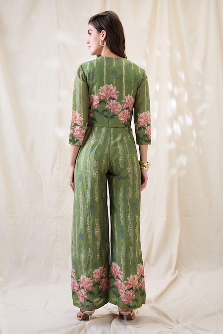 Soup By Sougat Paul Ravya Embroidered Jumpsuit Set 
