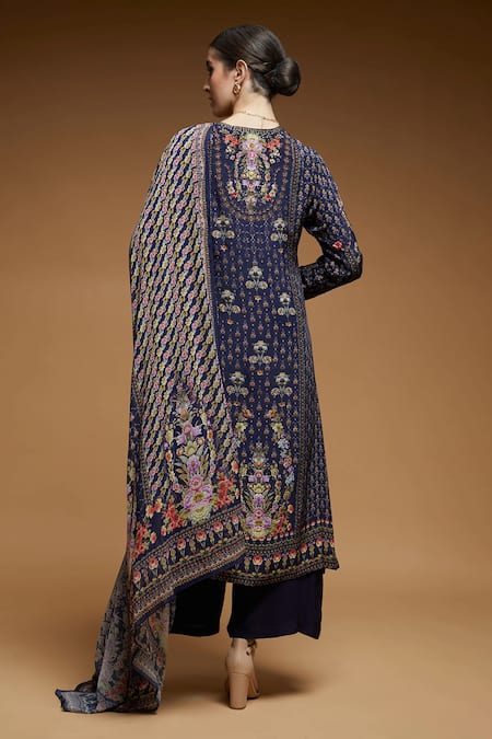 Nirraamyaa Designer Blue Kurta Pant Set 