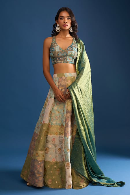 Samyukta Singhania Multi Color Brocade Lehenga Set 
