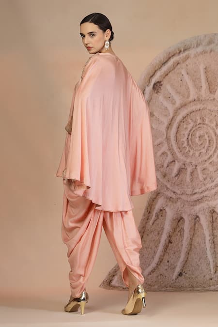 Soniya G Powder Pink Asymmetric Kurta & Tulip Pant 